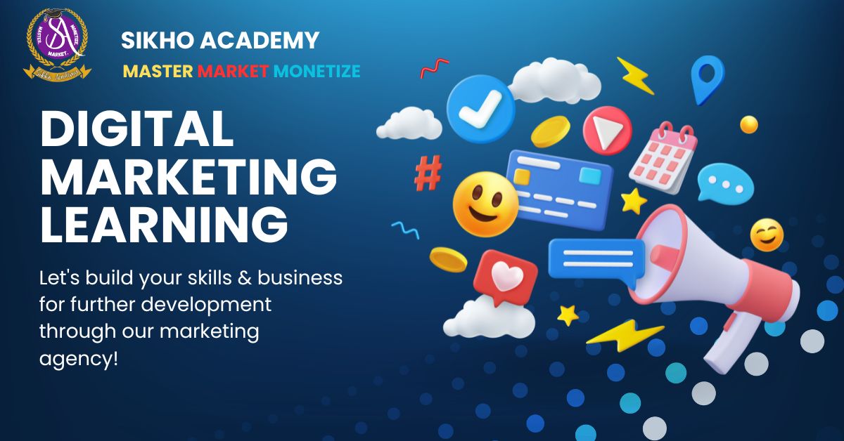 Blue and White Modern 3D Digital Marketing Agency Facebook Ad